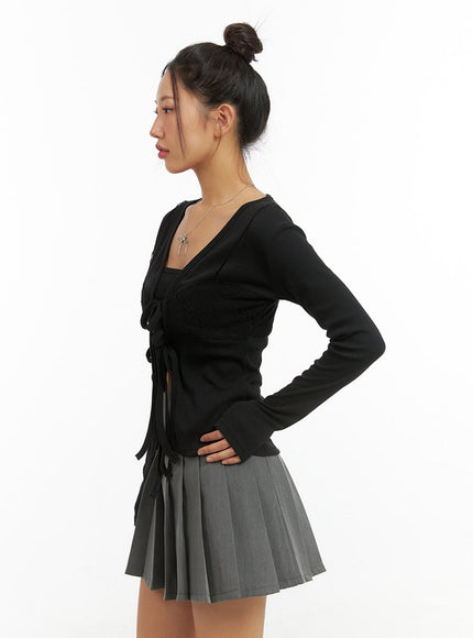 ribbon-strap-solid-cardigan-is402