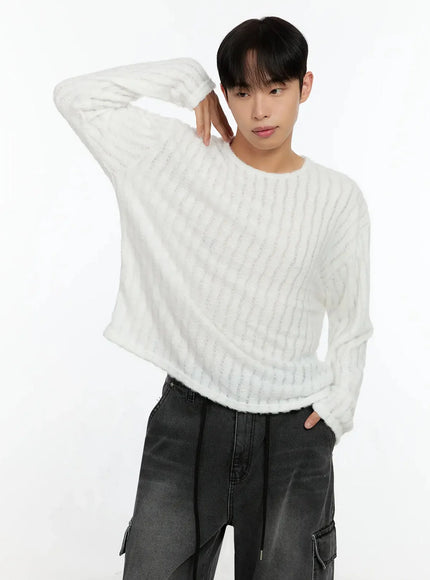 Men's Simple Ribbed Long Sleeve Tee IN525