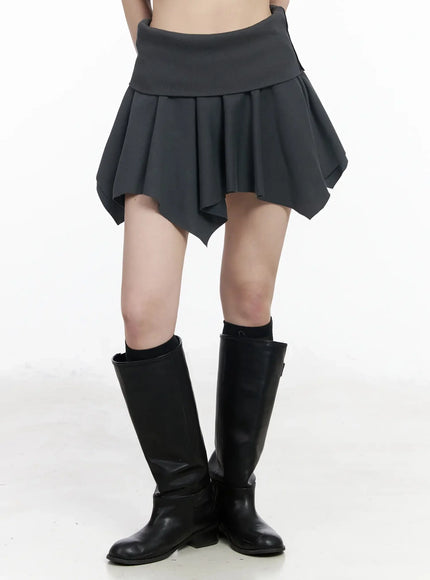 asymmetric-foldover-waist-mini-skirt-iy511