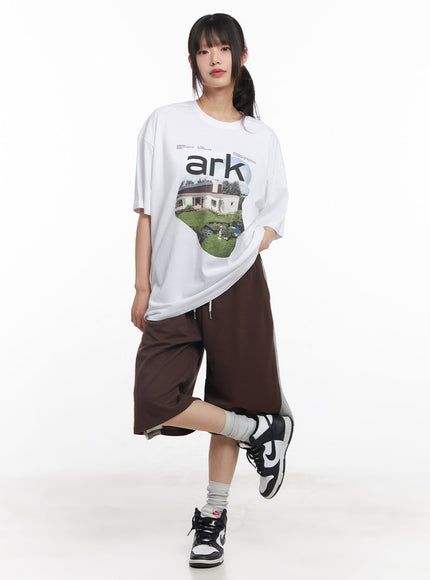 Dual-Tone Baggy Sweatshorts CY512