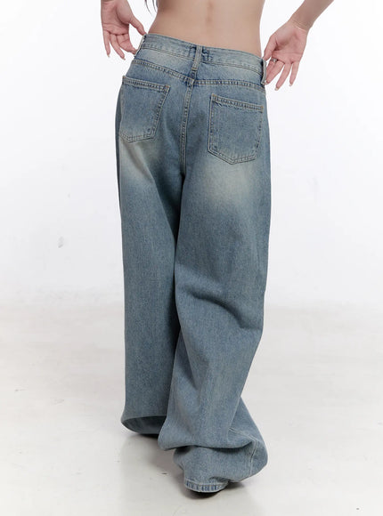 Ines Washed Wide Leg Jeans CS530
