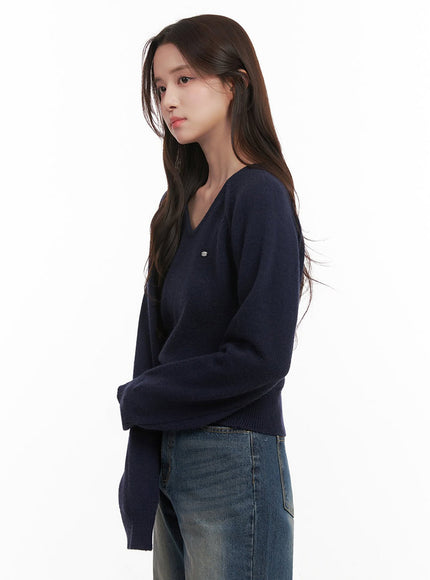 Comfort V-Neck Crop Sweater IJ510