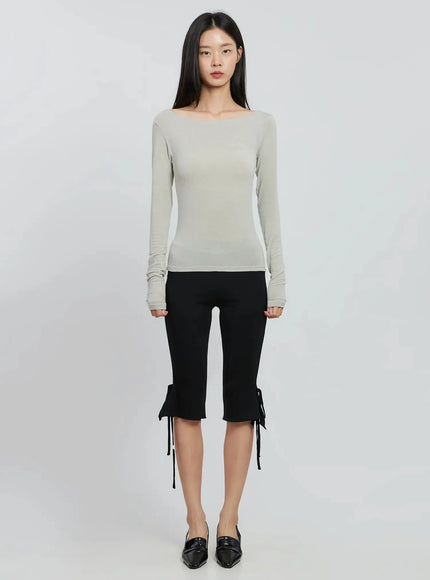 Boat Neck Long Sleeve Tee IO530