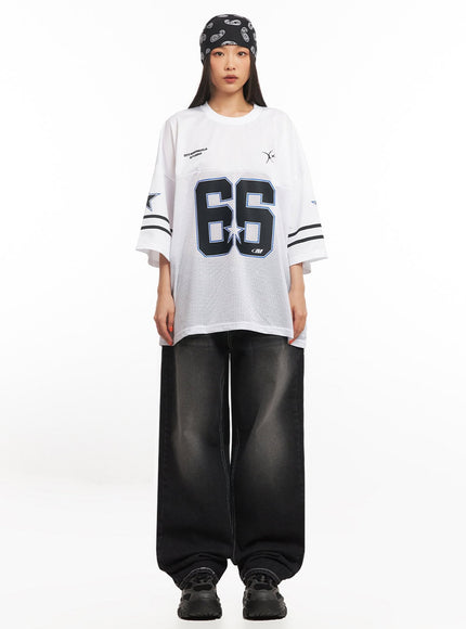 Oversized Mesh Graphic Tee IA504