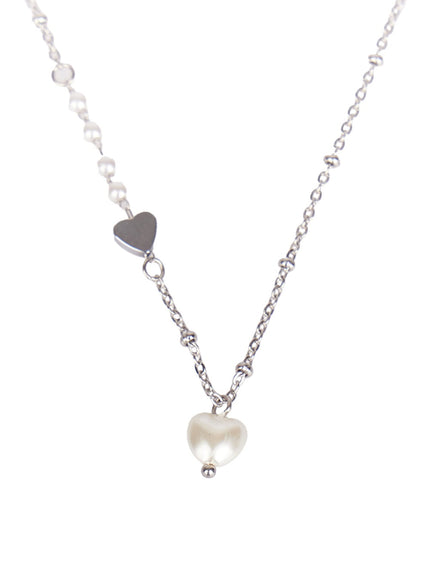 Fake Pearl Heart Necklace CF528