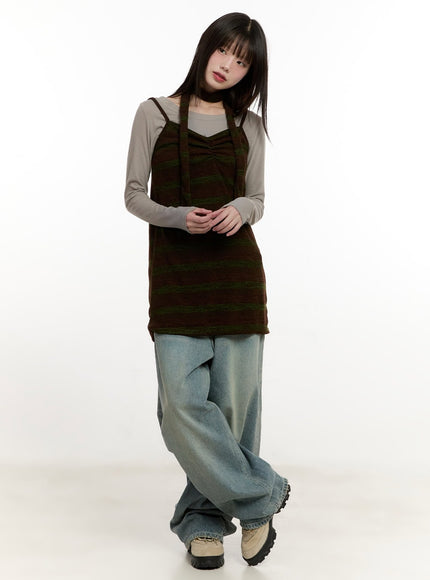 Shirred Mini Dress with Scarf CM513