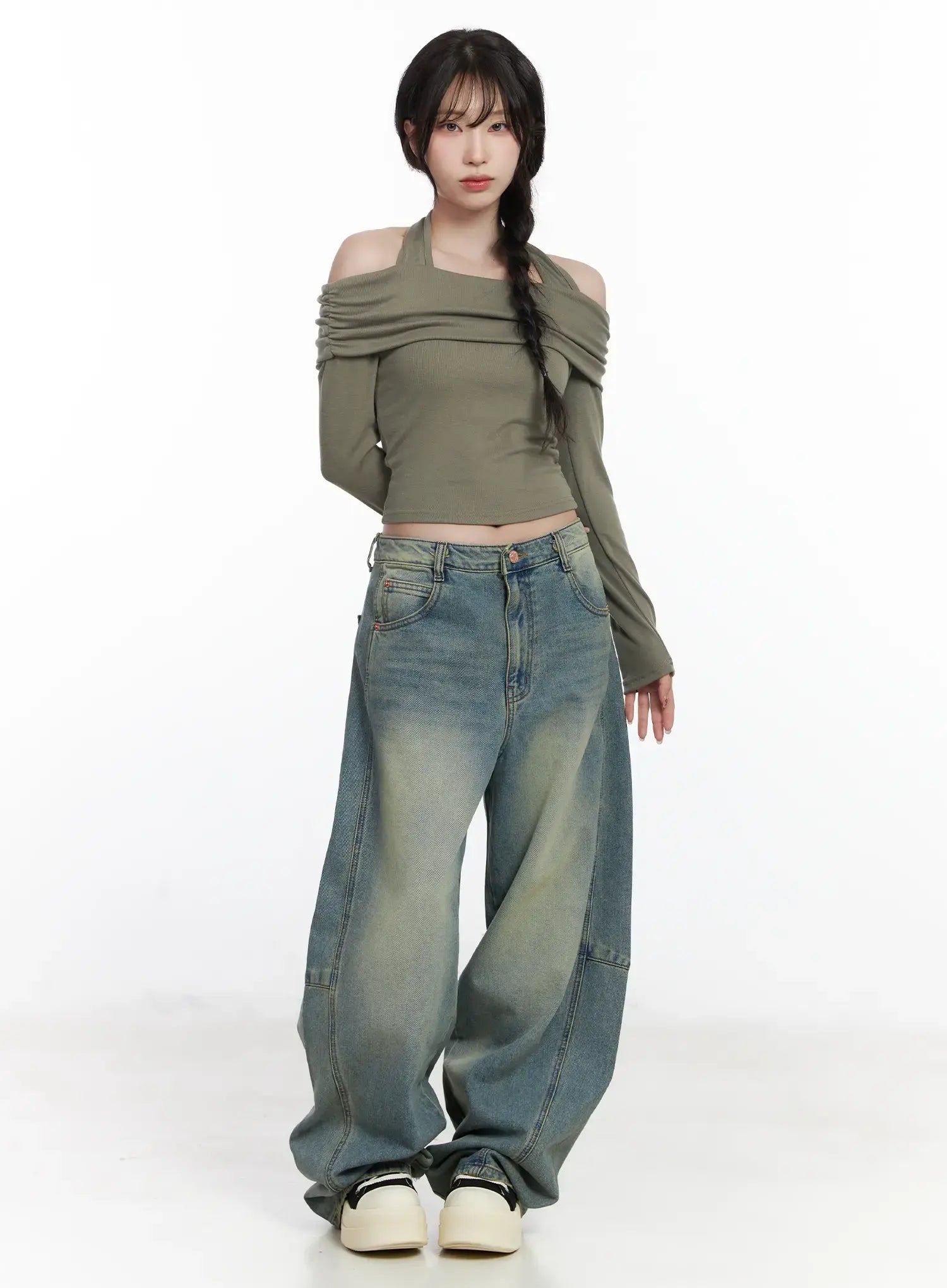 halter-shirred-off-shoulder-top-cj526