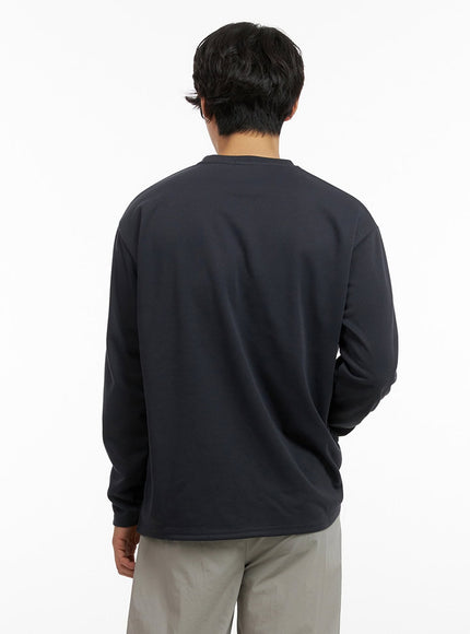 mens-loose-round-neck-long-sleeve-dark-gray-ig409