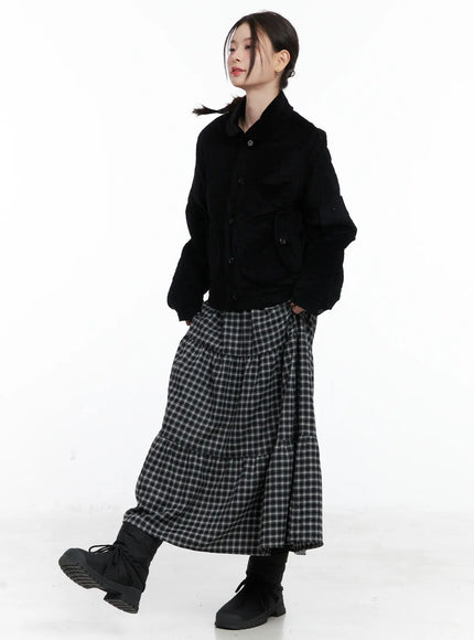 checkered-flare-maxi-skirt-cn519
