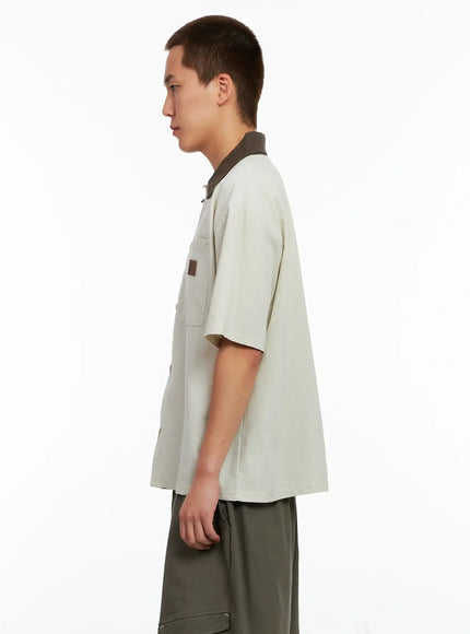Men's Two-Tone Button-Up IG511