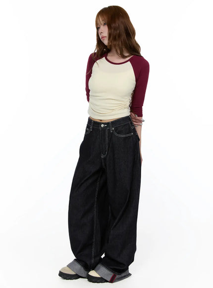 Aishlinn Wide Leg Roll-Up Jeans CA521