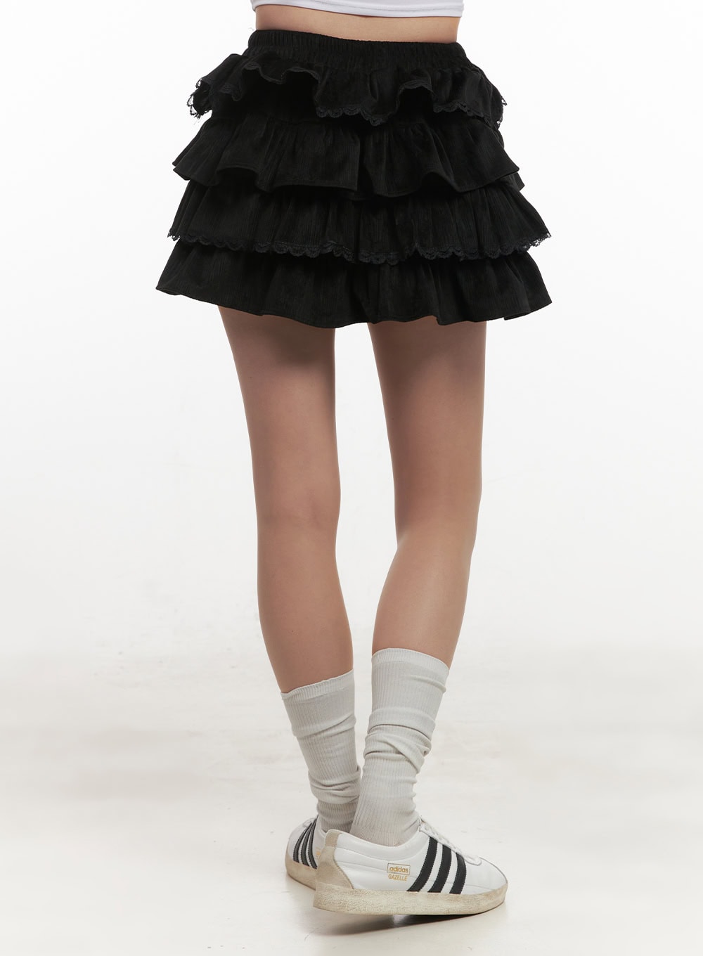 Layered-Ruffle Mini Skirt CJ514