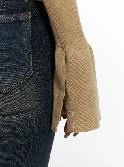 Button-Up Knit Shirt CD502