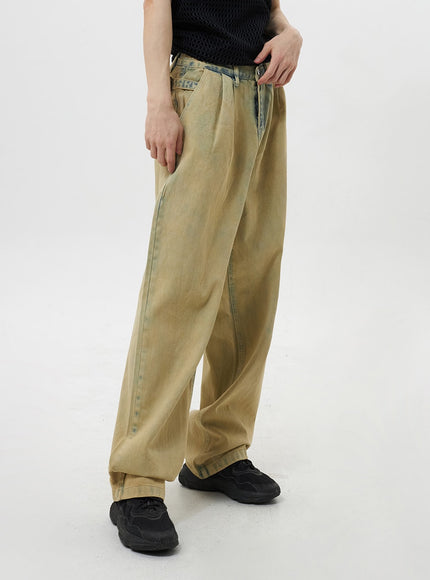 Beige Baggy Jeans Unisex CY322