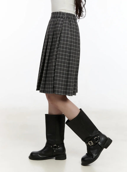 Plaid A-Line Midi Skirt CM510