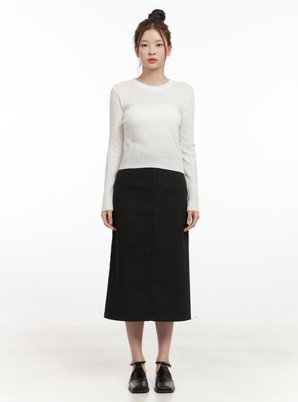 Ribbed Cropped Sweater IF505