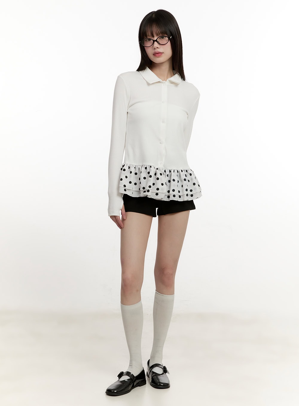 polka-dot-frill-long-sleeve-cardigan-cm514