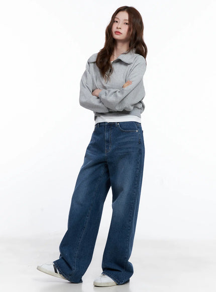 collar-solid-half-zip-sweatshirt-cg520