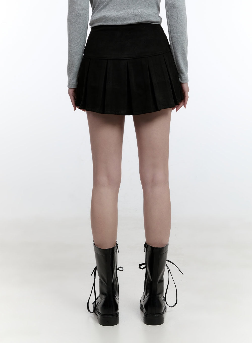 Pleated Suede Mini Skirt CJ520