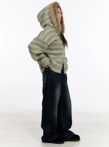 Auro Fleece-lined Wide Leg Jeans CN527