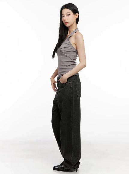 Ruched Halter Tank Top CG522