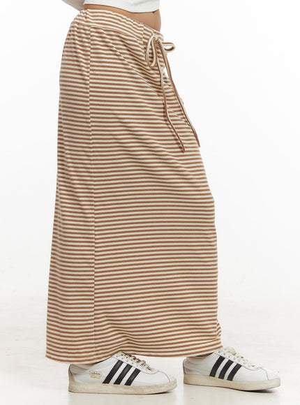 Striped Adjustable Maxi Skirt CJ508