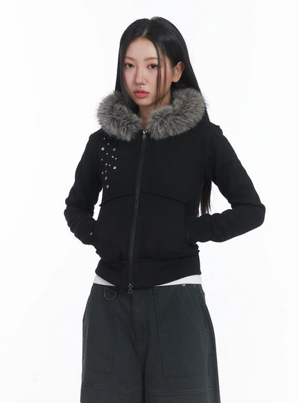 faux-fur-fleece-eyelet-crop-hoodie-cj514