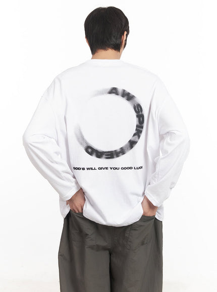 Men's Graphic Cotton Long Sleeve Shirt IA510