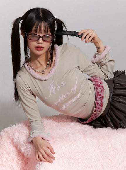 Chic Fauc Fur Belt CJ513