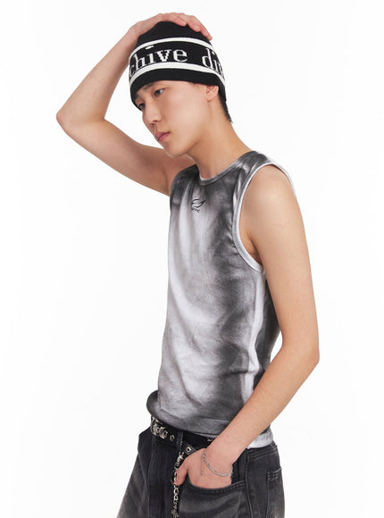 mens-washed-cotton-logo-tank-top-iy505