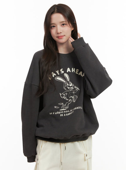 Casual Graphic Sweatshirt IJ510