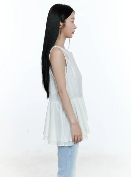 asymmetric-ruffle-sleeveless-blouse-cg513