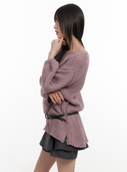 Classic Long-Sleeve Knit with Belt Set CJ501