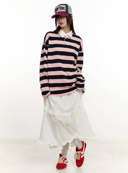 Ribbon Detail Tiered Maxi Skirt CM514