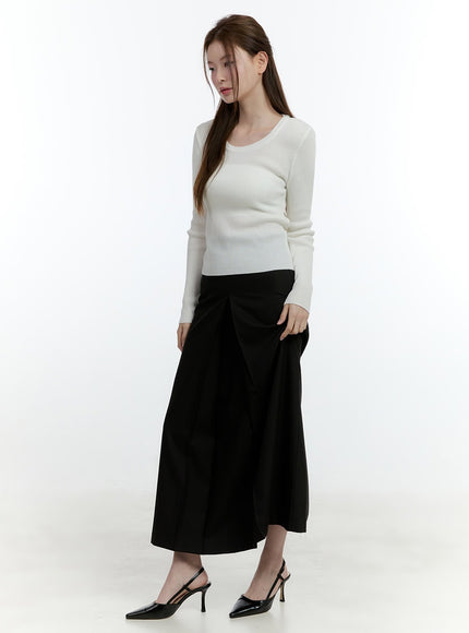 elegant-pintuck-maxi-skirt-cf504