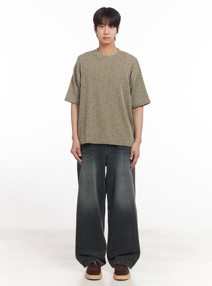 Men's Washed Wide-Leg Jeans IA511