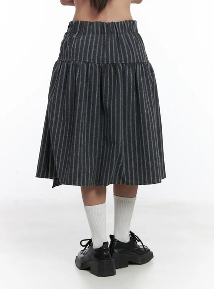 Stripe Wrap Midi Skirt CD529