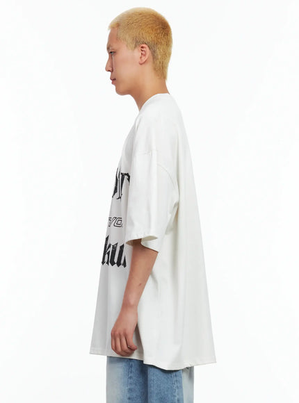 Men's Circle Bolt Oversized Graphic Tee IL514