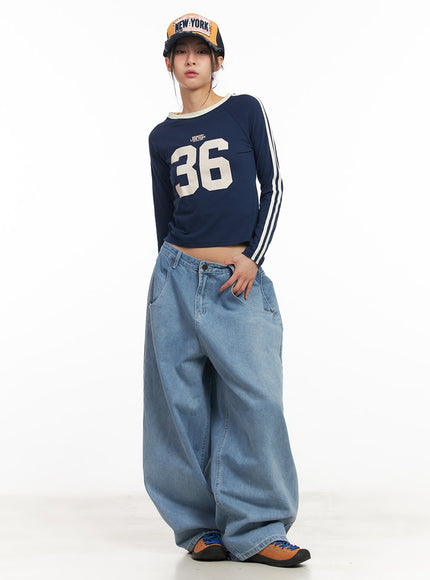 Casual Long-Sleeve Track Crop Top CM503