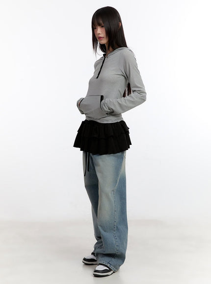 button-stripe-hoodie-top-ca508