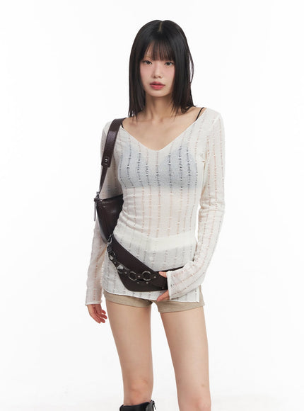 v-neck-slit-sheer-top-cy514