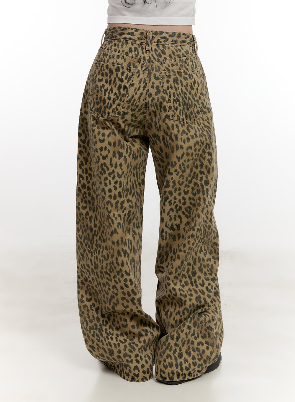 Leopard Wide-Fit Cotton Pants CF525