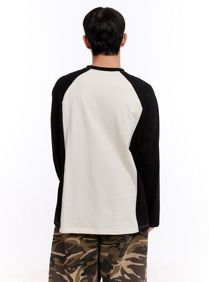 Men's Raglan Graphic Cotton Long Sleeve Tee IM512