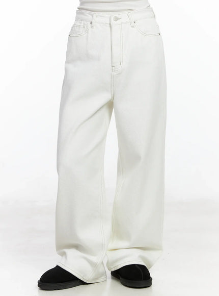 Cielo Fleece-Lined Wide Leg Jeans IJ529
