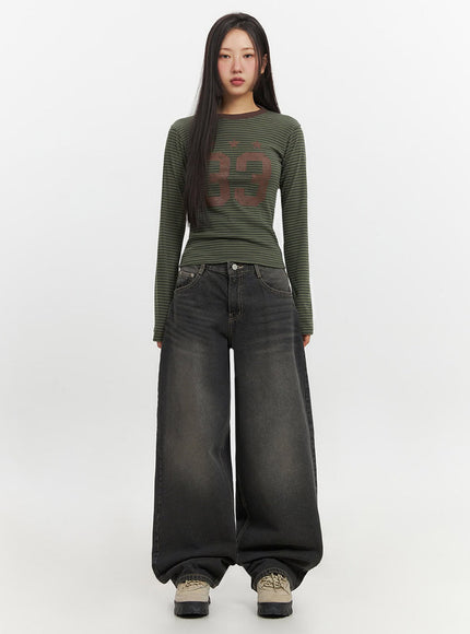 Skyla Washed Wide-Leg Baggy Jeans IF511