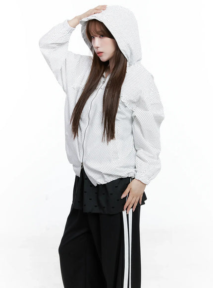 Polka-Dot Hooded Windbreaker CS501