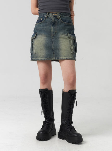 mini-cargo-denim-skirt-cl318