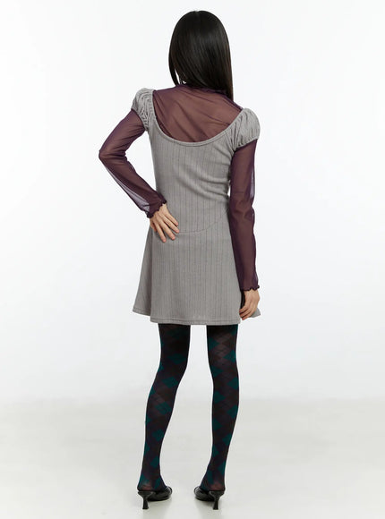 pointelle-puff-sleeve-flare-mini-dress-cf509