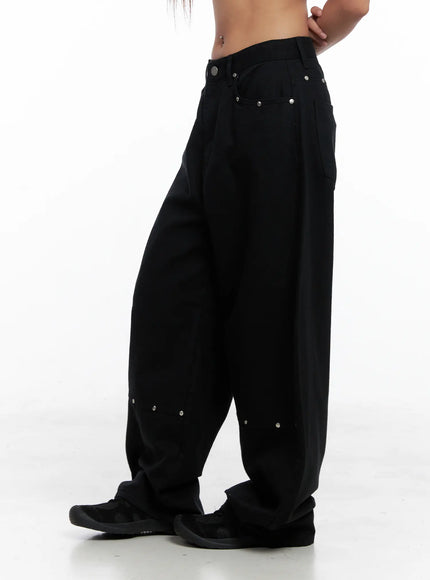 Studded Wide-Leg Balloon Pants CS524