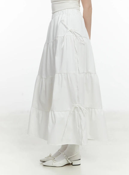 Elegant Ribbon Maxi Skirt F502